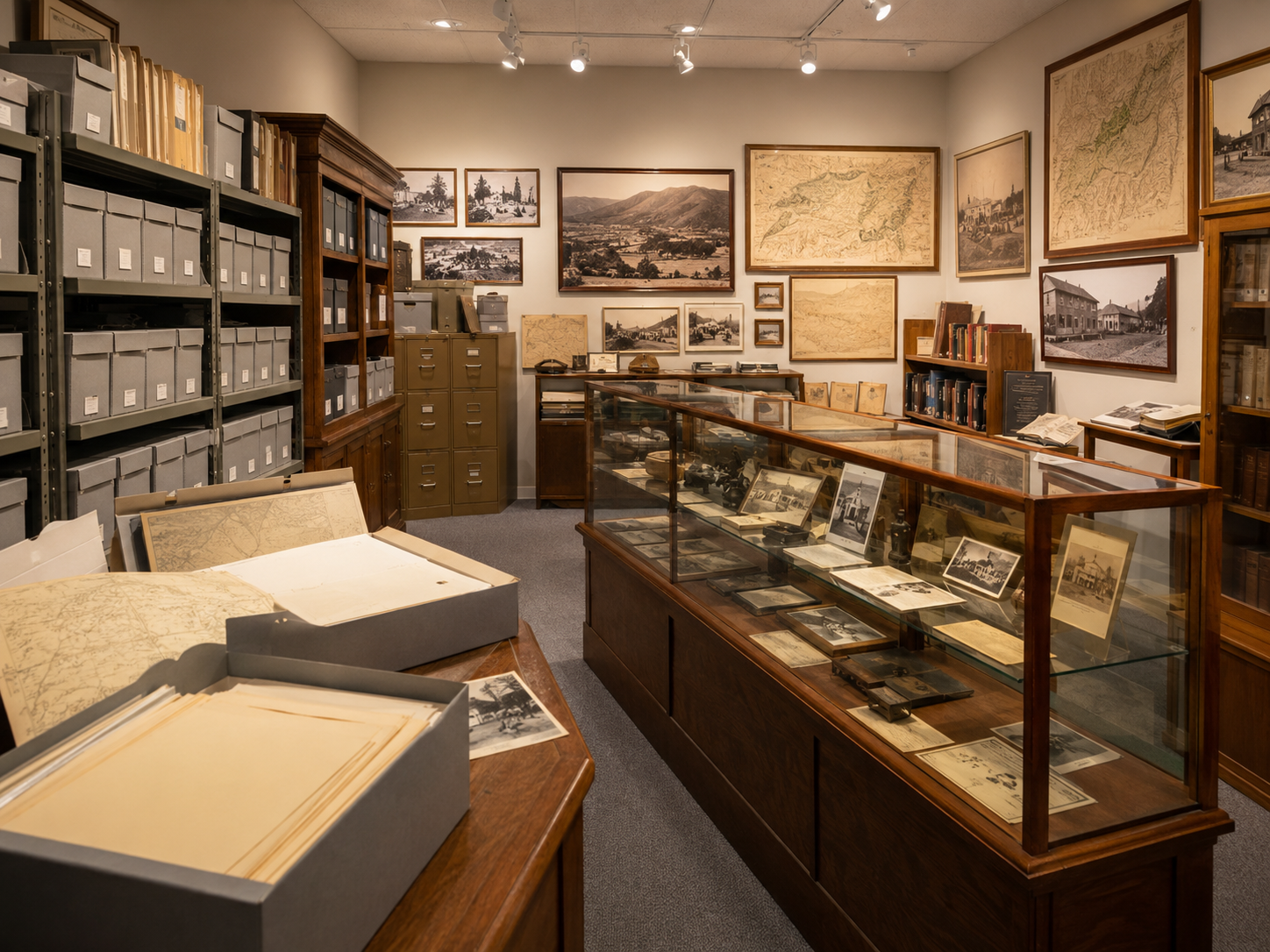 Duarte Historical Society archive room with preserved photos documents and local history records