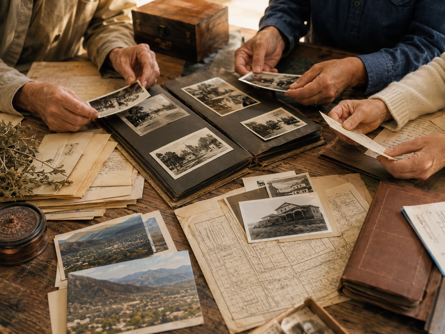 Family preserving Duarte history through old photographs letters and local archive materials